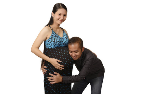怀孕的母亲和父亲
