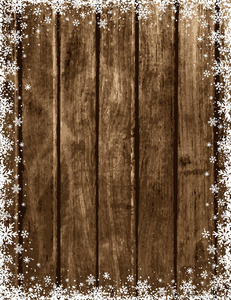 木制棕色圣诞背景雪花 星星矢量图
