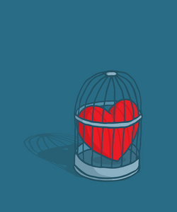 心或被困在笼子里的爱照片