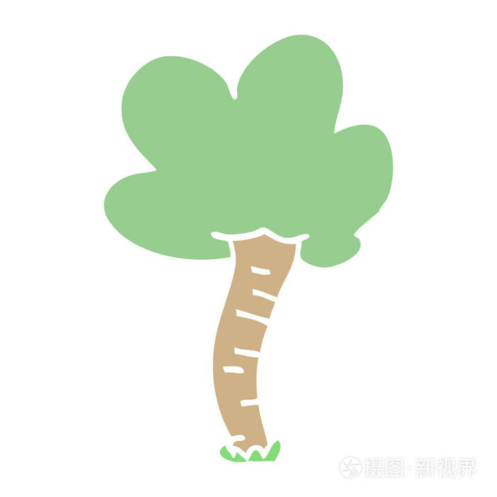 在白色背景查出的动画片涂鸦树