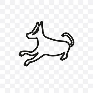 在透明背景下隔离的巴塞猎狗矢量线性图标, 巴塞猎狗透明概念可用于网络和移动