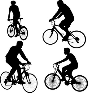 骑自行车的人剪影