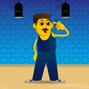 你这个愚蠢的傻瓜黄人通过扭动他的手指在他的太阳穴上, 显示出你是一