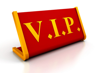 vip 的红色表板标志照片