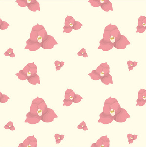 无缝粉红色彩色花卉图案装饰背景设计插图