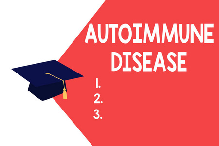 显示自身免疫性疾病的文字符号。概念照片不寻常抗体靶向自己的身体组织