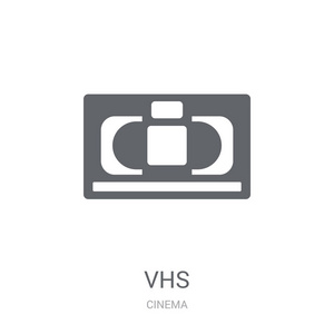 vhs 图标。时尚的 vhs 标志概念在白色背景从戏院收藏。适用于 web 应用移动应用和打印媒体