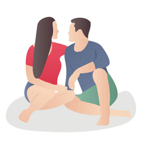 两个恋人在初恋中面对面图片