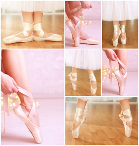 芭蕾舞女演员的腿，在指出