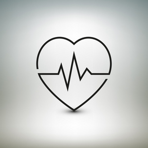 心跳图标，卫生保健和医疗的矢量图