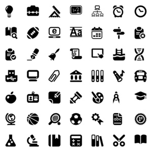 学校 iconset 黑色