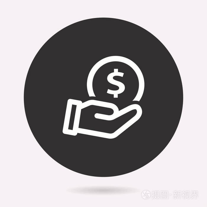 手动支付图标.矢量插图被隔离.图形和网页设计的简单象形文字