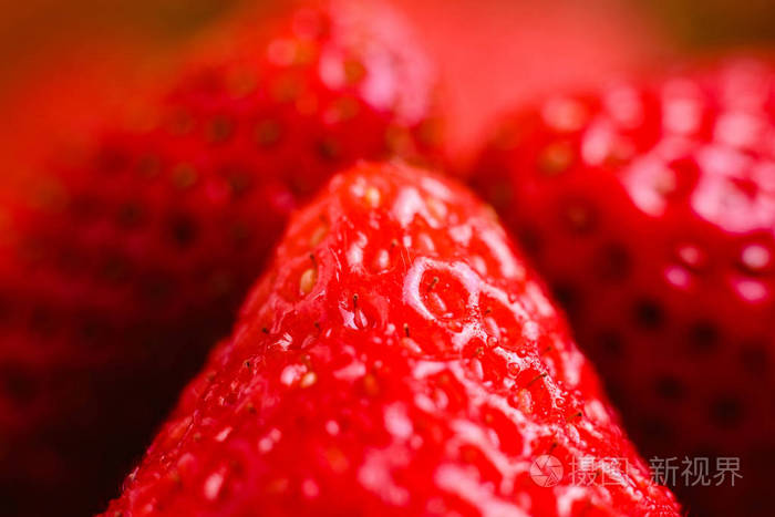 新鲜的非常甜的红色草莓, 夏天果子