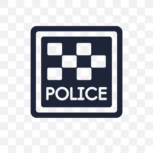 警察局标志透明图标.派出所标志符号设计从交通标志收集.