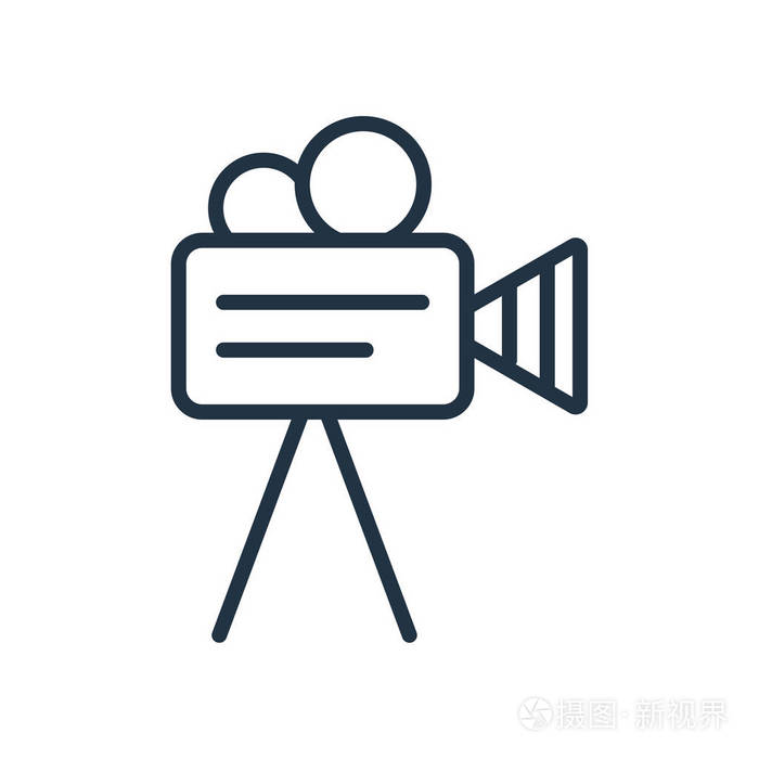 影片图标矢量在白色背景下被隔离电影透明符号