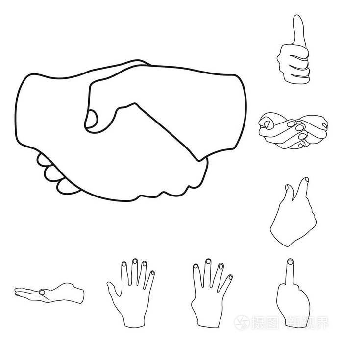 手掌和手指矢量符号股票网页插图插画-正版商用图片09difc-摄图新视界