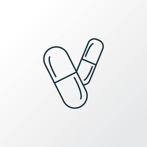 药丸图标线符号.时尚型优质分离药物元素照片