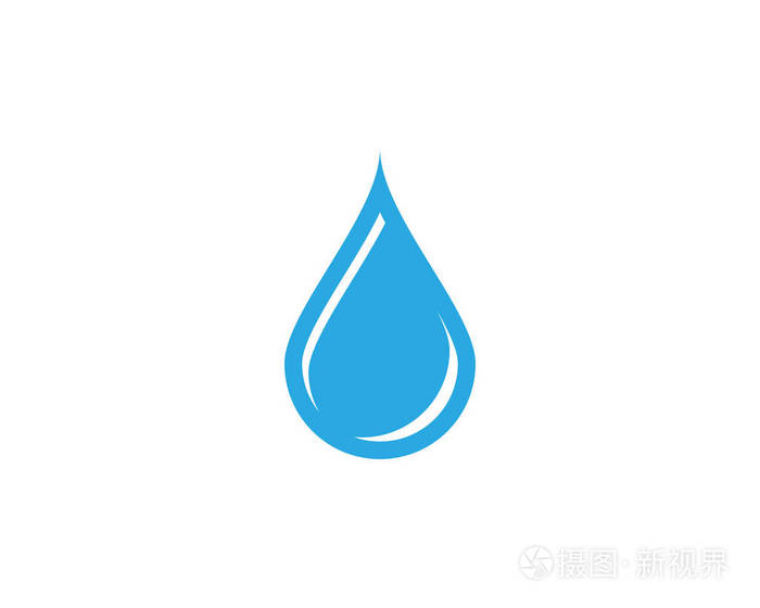 水滴logo 模板矢量插图设计