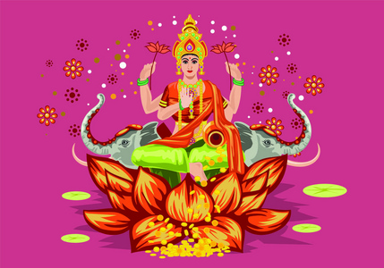 插图的女神与文字。Navaratri, 是一个九晚 十天 印度教节日, 每年秋季庆祝