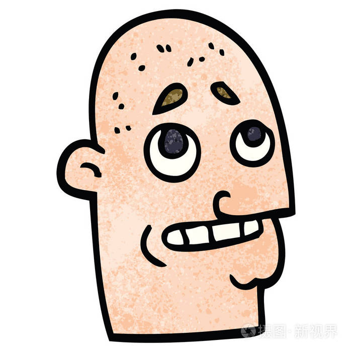 卡通涂鸦光头男