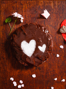 情人节的巧克力蛋糕