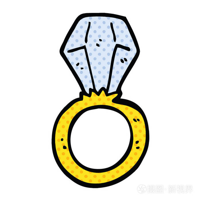 漫画书风格动画片订婚戒指