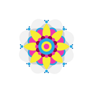 Rangoli 图标矢量符号与白色背景上的符号分离