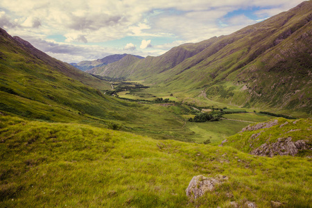 自然高地地道风景凯尔 Glenshiel 徒步旅行苏格兰旅行