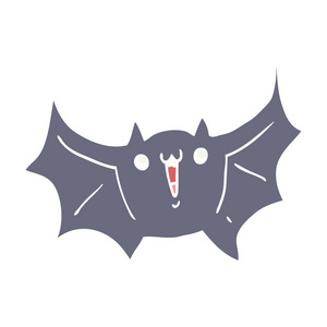 纯色风格动画片快乐吸血鬼蝙蝠