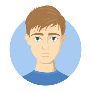 年轻人的肖像.美丽英俊的男孩头像照片