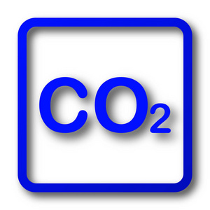 Co2 图标。Co2 网站按钮白色背景