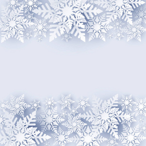 冬季背景与美丽的雪花。圣诞装饰
