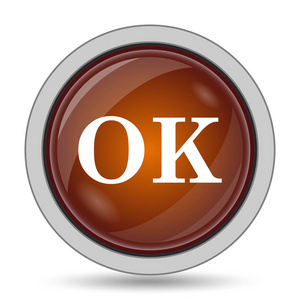 Ok 图标, 橙色网站按钮白色背景