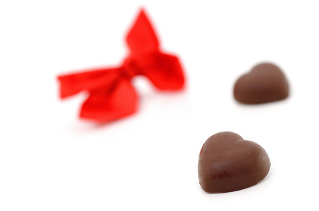 情人节背景与巧克力心形