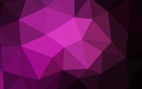 深粉红色矢量抽象马赛克背景。带渐变的三角形几何样本。设计的三角形图案