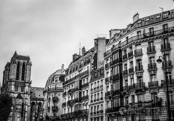 巴黎-法国.黑白照片