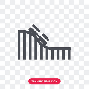 飞车剪影过山车矢量图标在透明背景下隔离, r照片