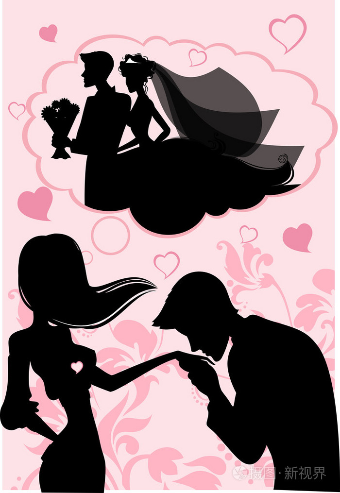 一个人在爱吻了女孩的手