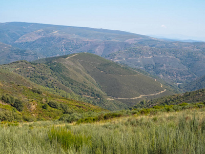 美丽的景色从高拉波尔特拉德瓦尔卡山谷Vilasinde, 卡斯蒂利亚和莱昂, 西班牙