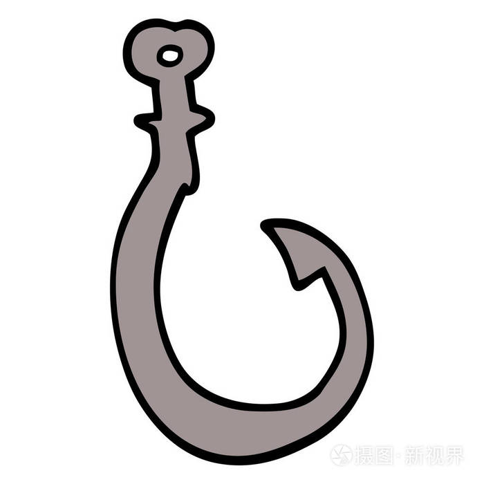 动画片涂鸦大鱼钩