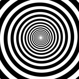 催眠漫画洗脑迷幻螺旋与径向射线, 旋转, 扭曲的漫画效果, 漩涡背景.