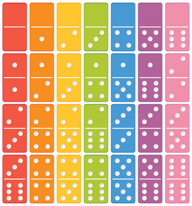 五颜六色的多米诺骨牌集元素插图