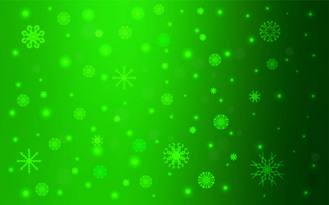 浅绿色向量模板与冰雪花。闪光抽象例证与冰的结晶。该模板可用作新的年份背景