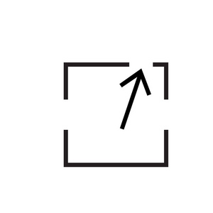 在白色背景上展开图标矢量符号和符号隔离