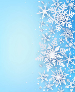 冬季背景与美丽的雪花。圣诞装饰