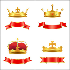 皇冠富豪权力与横幅向量图图片