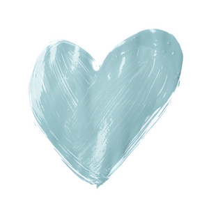 心的形状，用油画颜料绘制