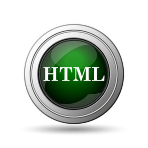 Html 图标。白色背景上的互联网按钮