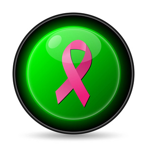 乳癌丝带图标。白色背景上的互联网按钮