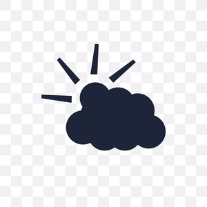 多云的一天透明图标。多云日的象征设计从天气收集。简单的元素向量例证在透明背景